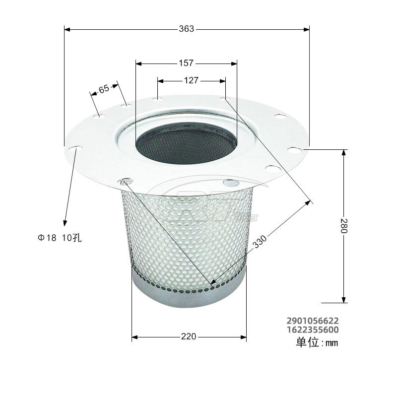 2901056622 oil separator for Atlas GA75 screw compressor