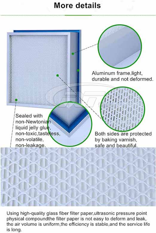 Liquid Tank Gel Seal HEPA HVAC Air Filter For Clean Room