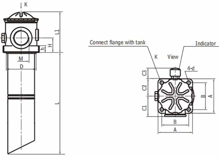 TFA-160x80LC Leemin Suction Filter Housing Replcement