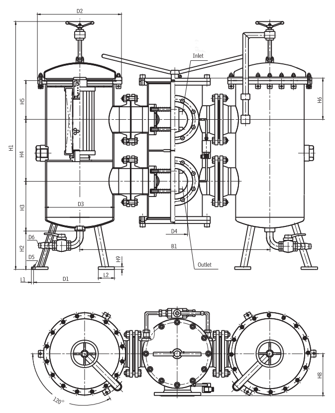 SDRLF-A1300×10P Leemin Duplex Large Flow Return Line Filter